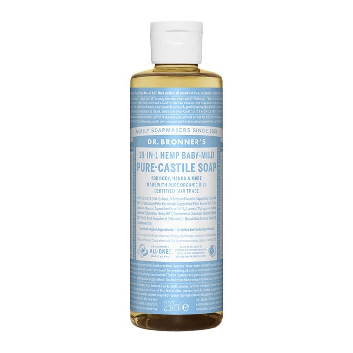 Dr Bronner's Baby Unscented Pure-Castile Liquid Soap 237ml - BeesActive Australia