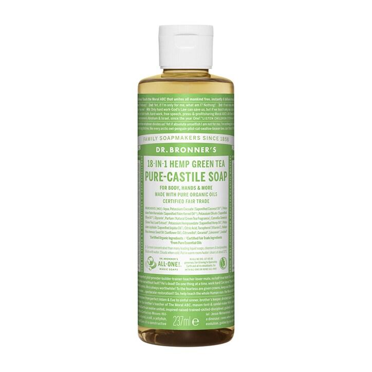 Dr Bronner's Green Tea Pure-Castile Liquid Soap 237ml - BeesActive Australia