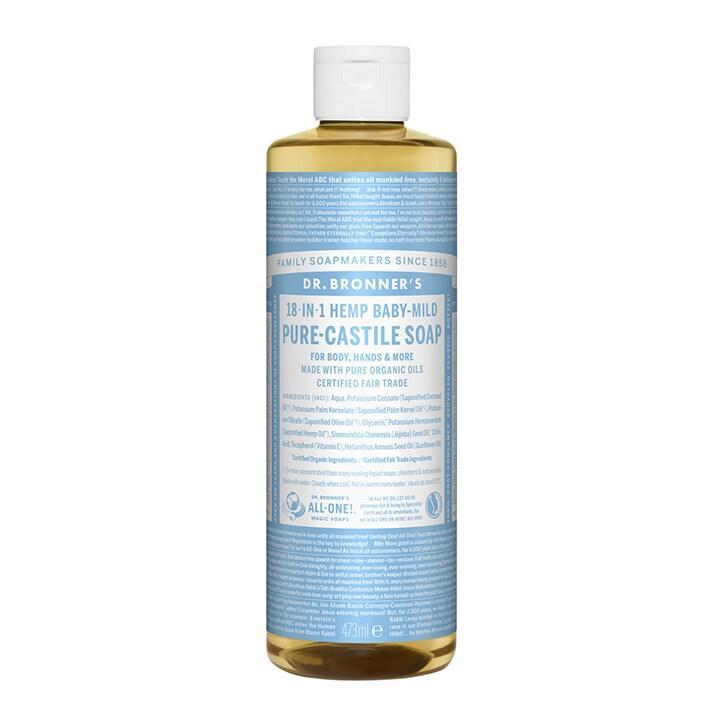 Dr Bronner's Baby Unscented Pure-Castile Liquid Soap 473ml - BeesActive Australia