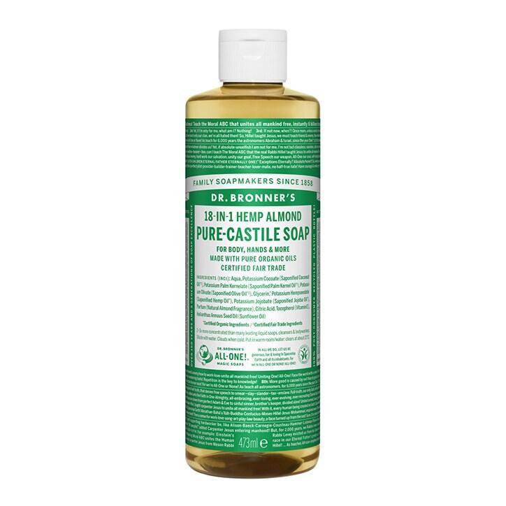Dr Bronner's Almond Pure-Castile Liquid Soap 473ml - BeesActive Australia