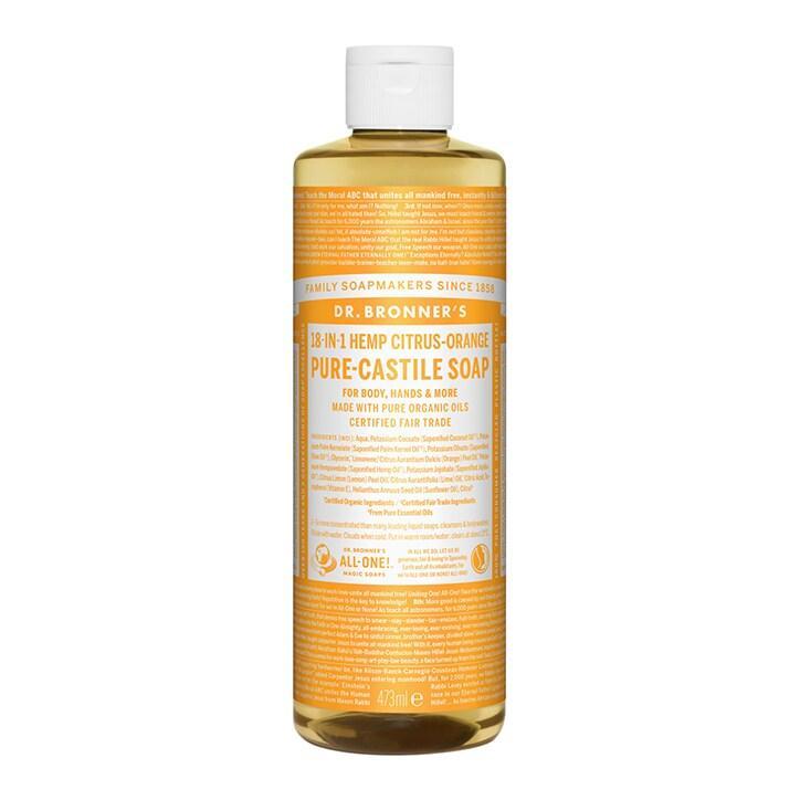 Dr Bronner's Citrus Orange Pure-Castile Liquid Soap 473ml - BeesActive Australia