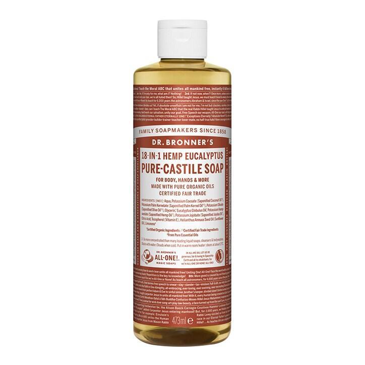 Dr Bronner's Eucalyptus Pure-Castile Liquid Soap 473ml - BeesActive Australia