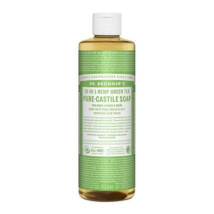 Dr Bronner's Green Tea Pure-Castile Liquid Soap 473ml - BeesActive Australia