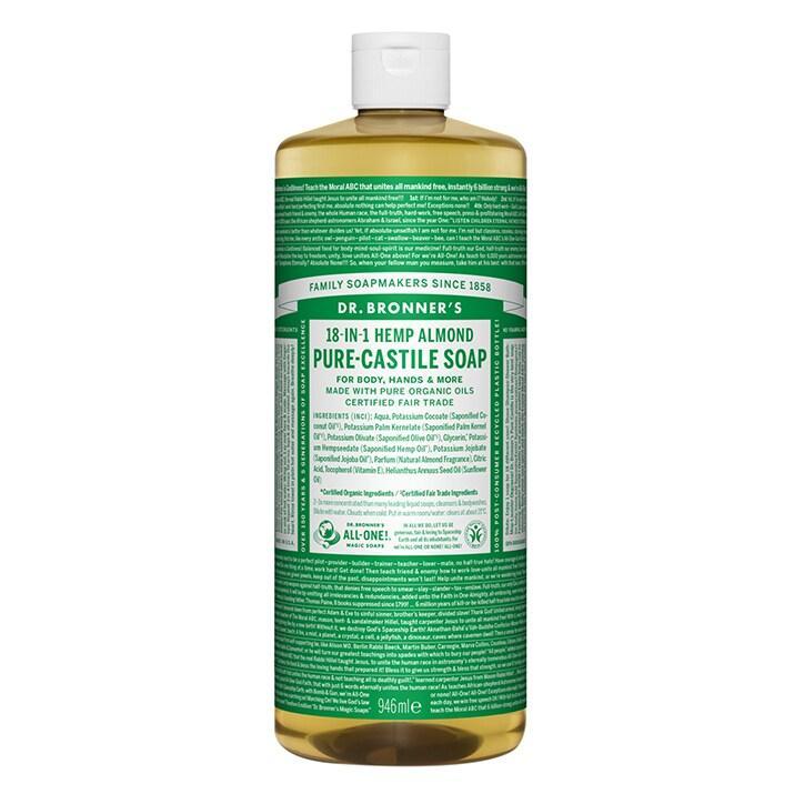 Dr Bronner's Almond Pure-Castile Liquid Soap 946ml - BeesActive Australia