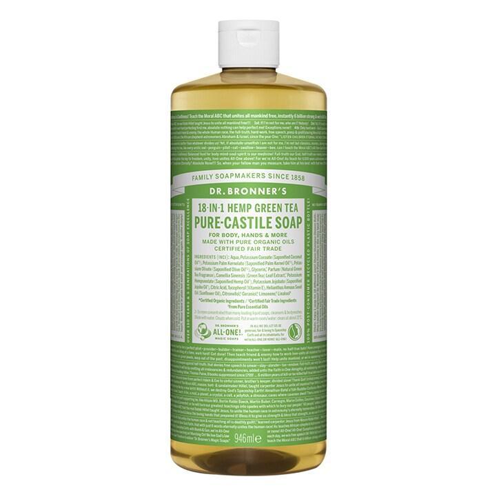 Dr Bronner's Green Tea Pure-Castile Liquid Soap 946ml - BeesActive Australia