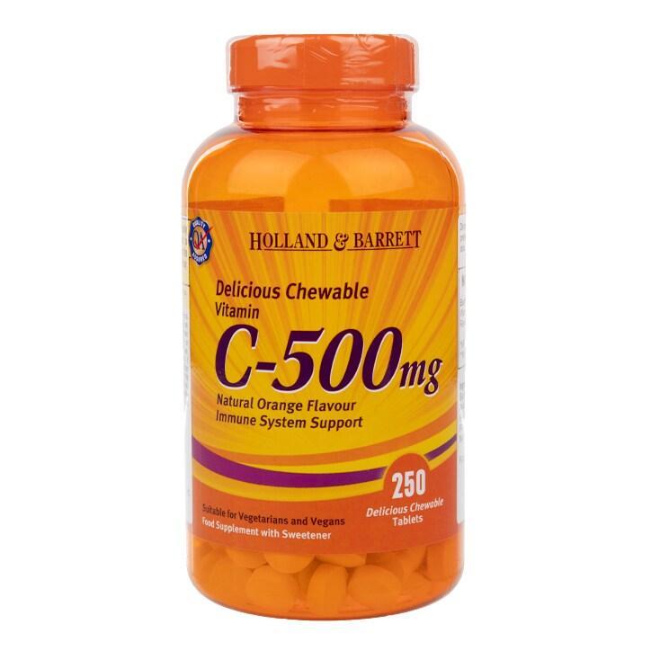 Holland & Barrett Chewable Vitamin C with Rose Hips 250 Tablets 500mg - BeesActive Australia