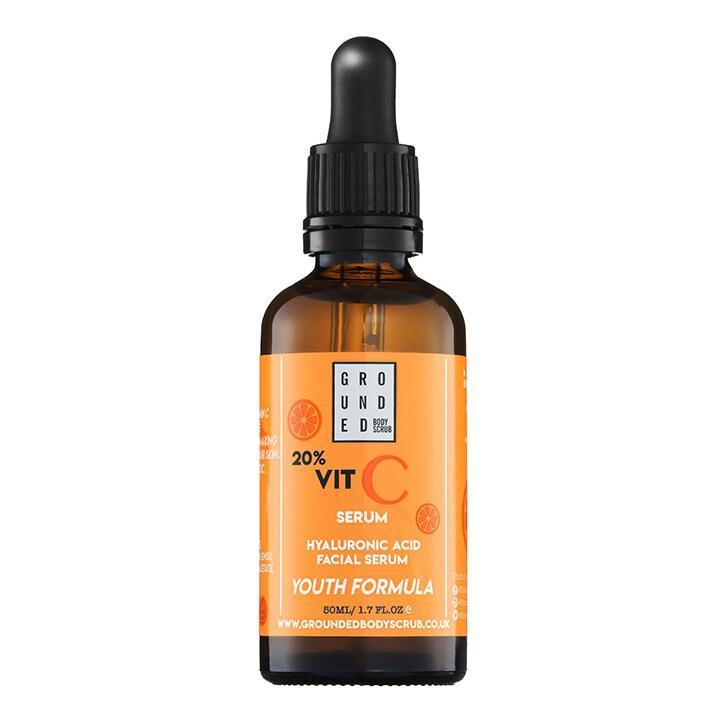 Grounded Vitamin C and Hyaluronic Acid Facial Serum 50ml - BeesActive Australia
