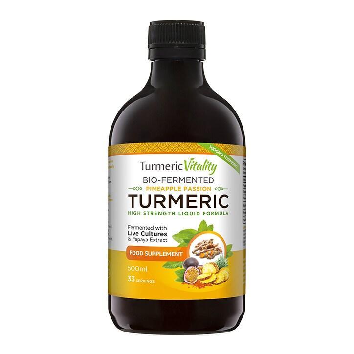 Turmeric Vitality Bio-Fermented Turmeric Liquid Pineapple Passion Flavour 500ml - BeesActive Australia