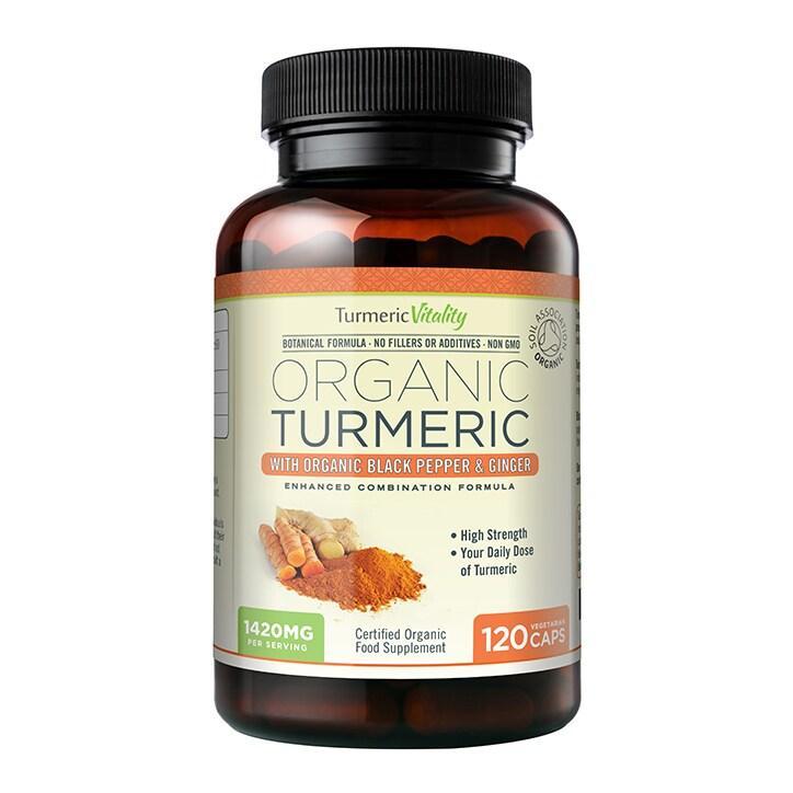 Turmeric Vitality Organic Turmeric with Organic Black Pepper & Ginger 120 Capsules - BeesActive Australia