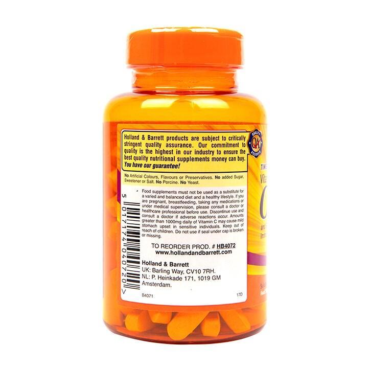 Holland & Barrett Timed Release Vitamin C with Rose Hips 120 Caplets 1000mg - BeesActive Australia