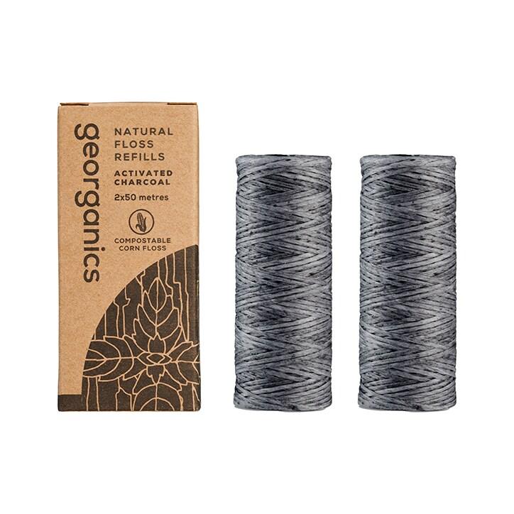Georganics Natural Floss Refill - Charcoal - BeesActive Australia