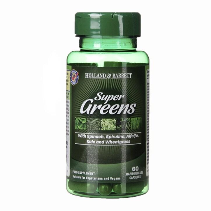 Holland & Barrett Super Greens 500mg 60 Capsules - BeesActive Australia
