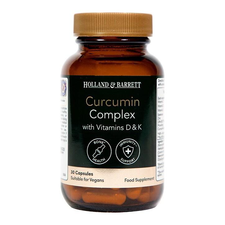 Holland & Barrett Curcumin Complex with Vitamin D & K 30 Capsules - BeesActive Australia