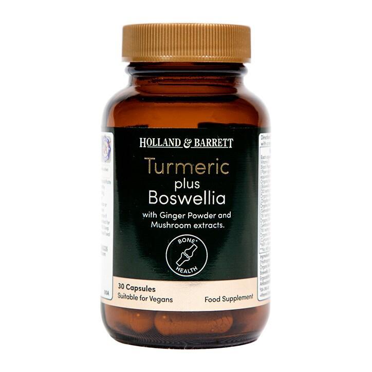Holland & Barrett Organic Turmeric and Boswelia with Mushrooms and Ginger 30 Capsules - BeesActive Australia