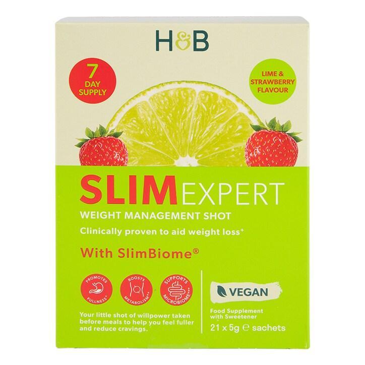 Holland & Barrett SlimExpert Strawberry & Lime Shots Flavour 21 Sachets - BeesActive Australia