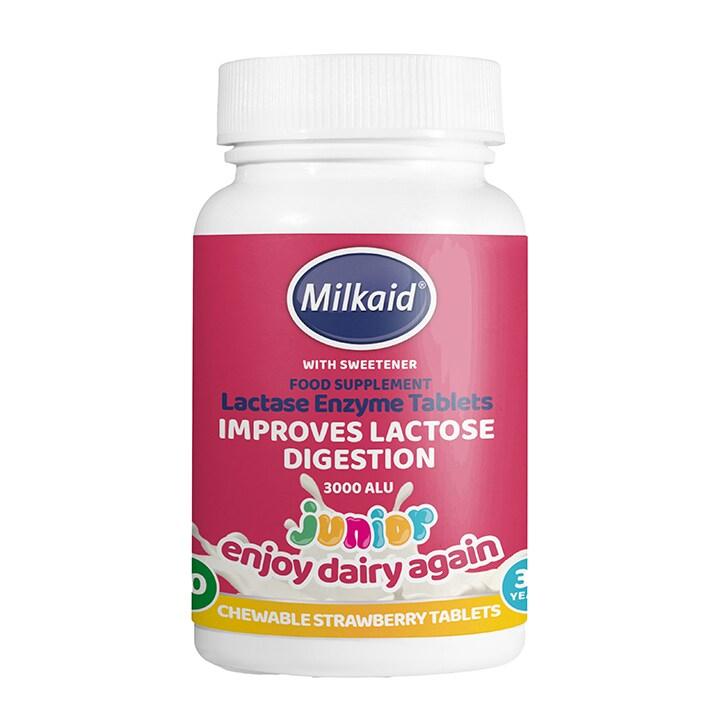 Milkaid Junior Lactase Enzyme Chewable Strawberry 60 Tablets - BeesActive Australia