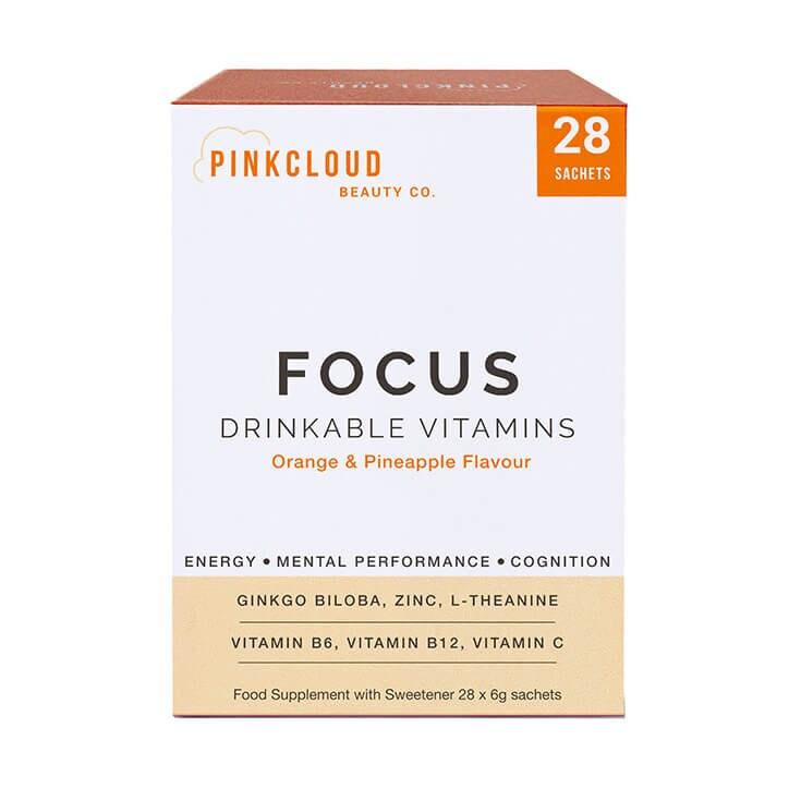 Pink Cloud Focus Drinkable Vitamins Orange & Pineapple 28 Sachets - BeesActive Australia