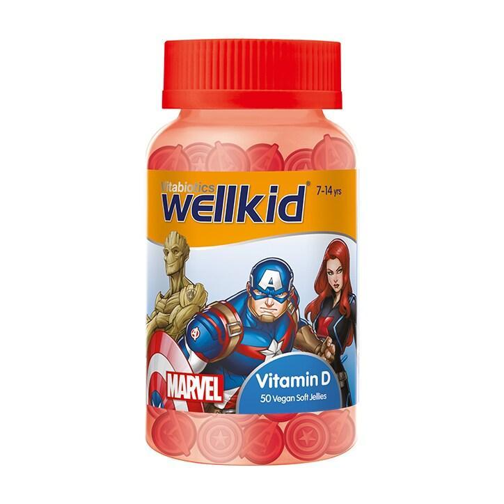 Vitabiotics Wellkid Marvel Vitamin D 7-14 years 50 Vegan Soft Jellies - BeesActive Australia