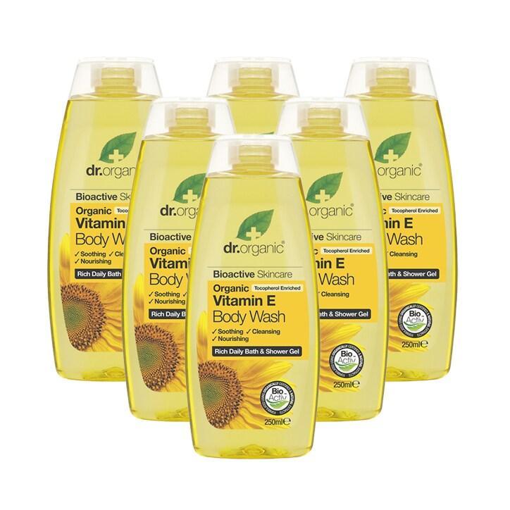 Dr Organic Vitamin E Bodywash Bundle 6 x 250ml - BeesActive Australia