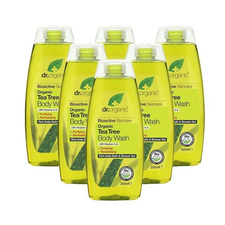 Dr Organic Tea Tree Bodywash Bundle 6 x 250ml - BeesActive Australia