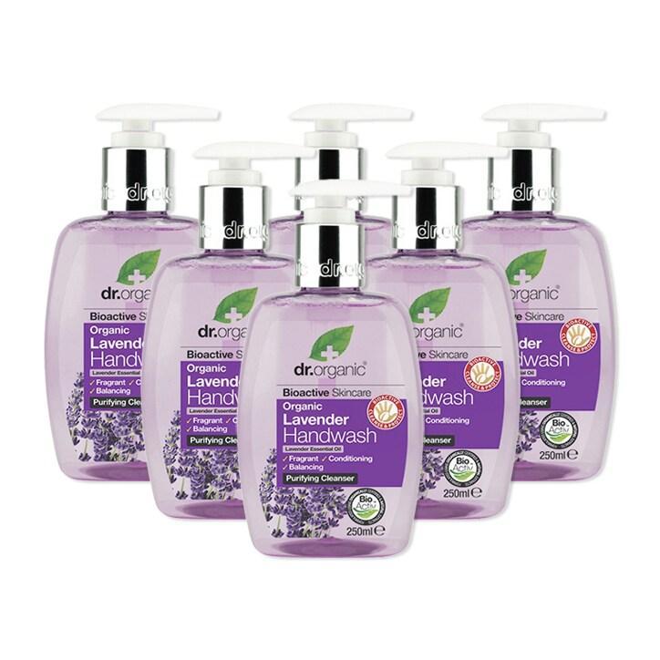 Dr Organic Lavender Hand Wash Bundle 6 x 250ml - BeesActive Australia