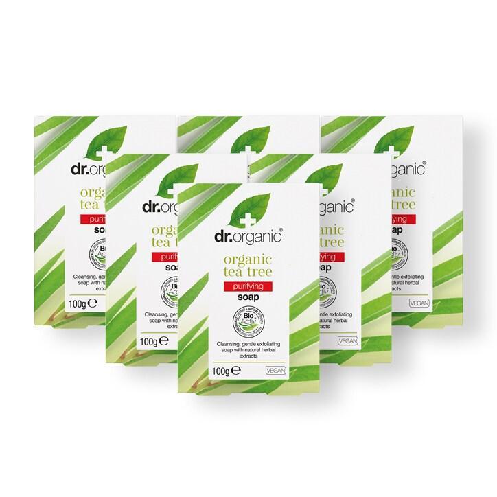 Dr Organic Tea Tree Soap Bundle 6 x 100g - BeesActive Australia
