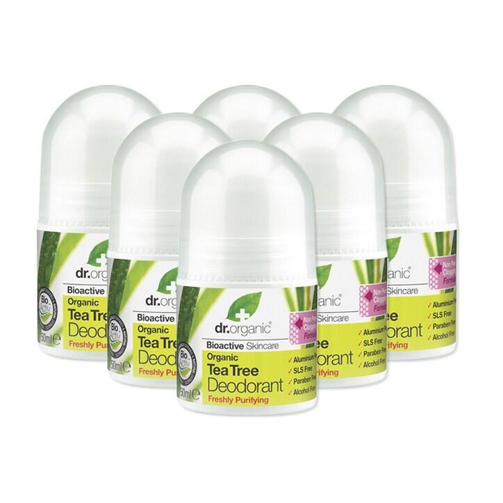 Dr Organic Tea Tree Deodorant Bundle 6 x 50ml - BeesActive Australia