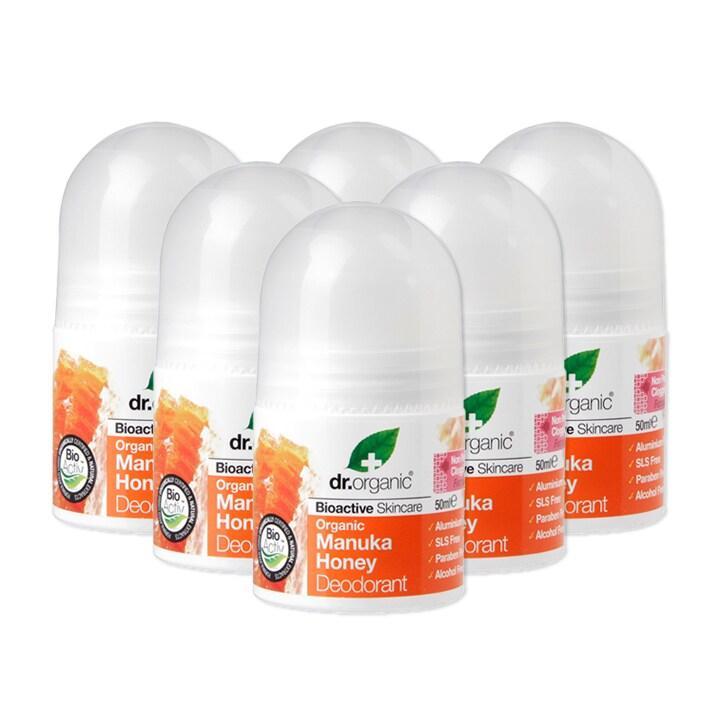 Dr Organic Manuka Honey Deodorant Bundle 6 x 50ml - BeesActive Australia