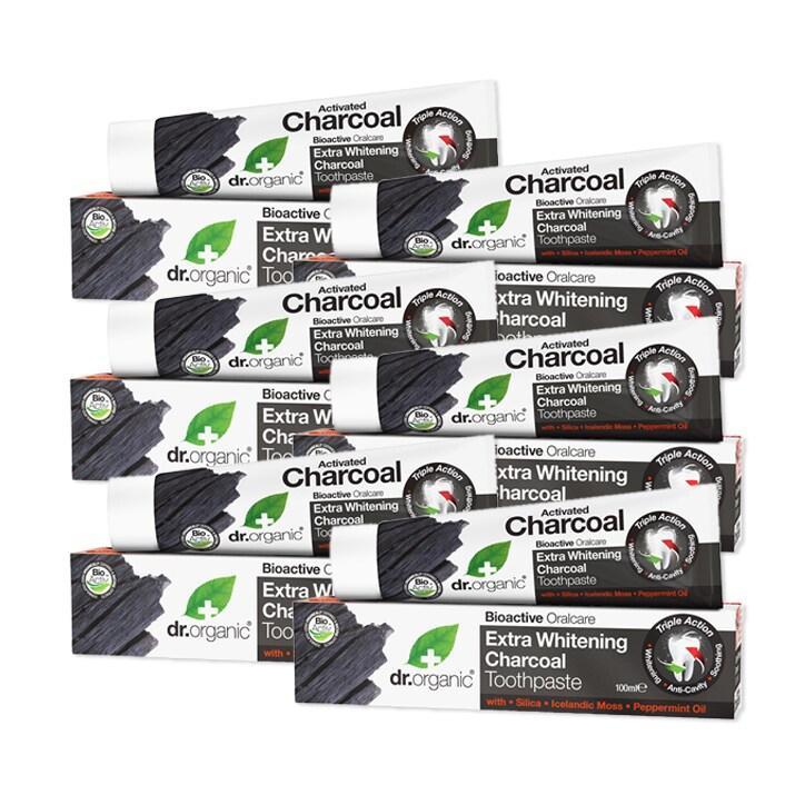 Dr Organic Charcoal Toothpaste Bundle 6 x 100ml - BeesActive Australia