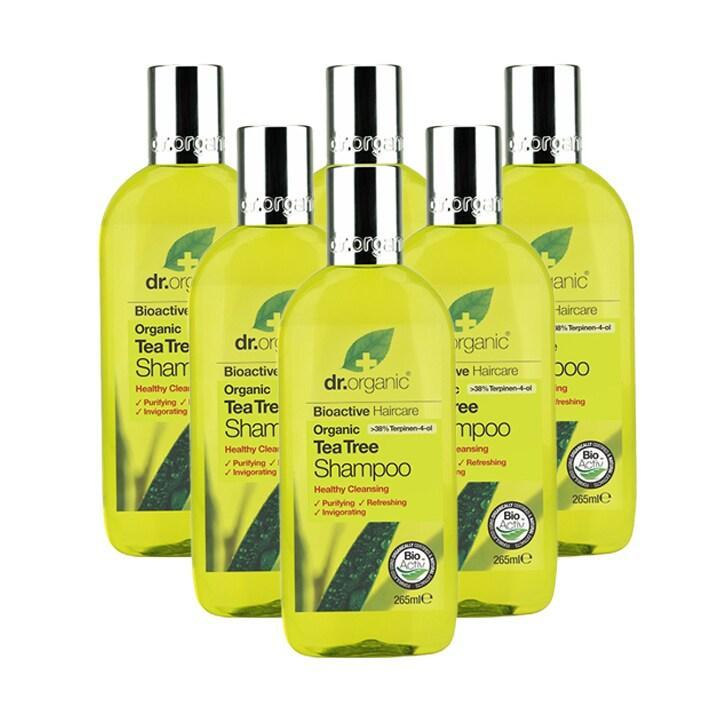 Dr Organic Tea Tree Shampoo Bundle 6 x 265ml - BeesActive Australia