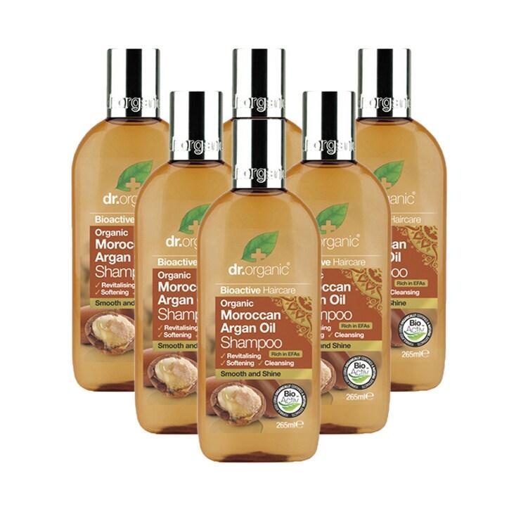 Dr Organic Moroccan Argan Oil Shampoo Bundle 6 x 265ml - BeesActive Australia