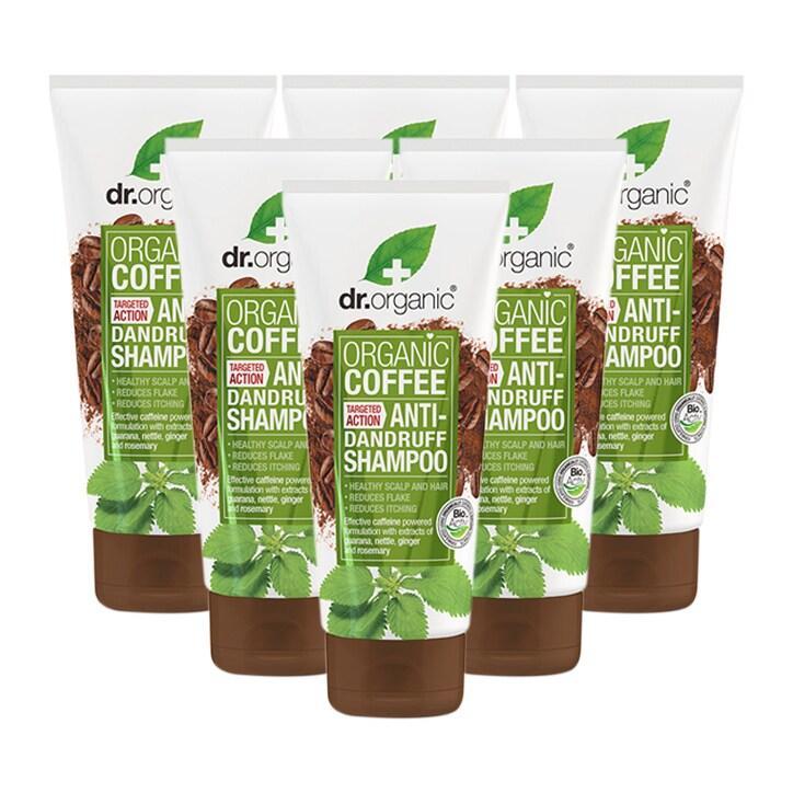 Dr Organic Coffee Anti-Dandruff Shampoo Bundle 6 x 200ml - BeesActive Australia