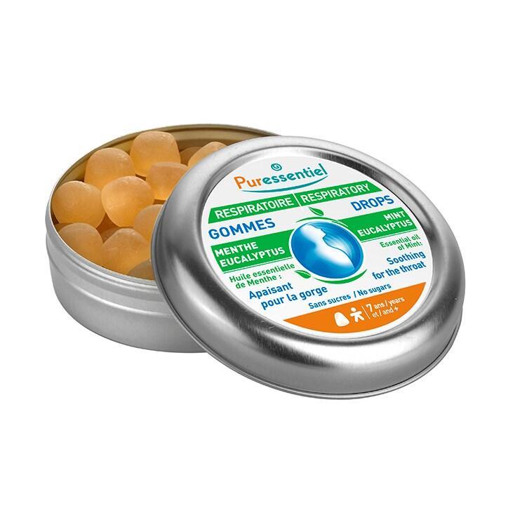 Puressentiel Respiratory Mint & Eucalyptus Flavour 45 Gum Drops - BeesActive Australia