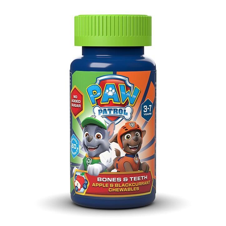 PAW Patrol Nickelodeon Bones & Teeth Apple & Blackcurrant 60 Chewables - BeesActive Australia