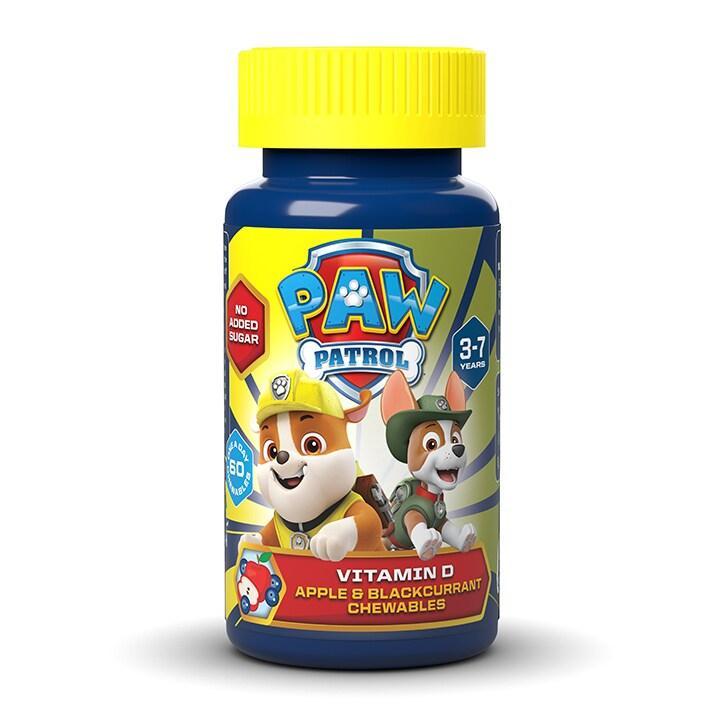 PAW Patrol Nickelodeon Vitamin D Apple & Blackcurrant 60 Chewables - BeesActive Australia