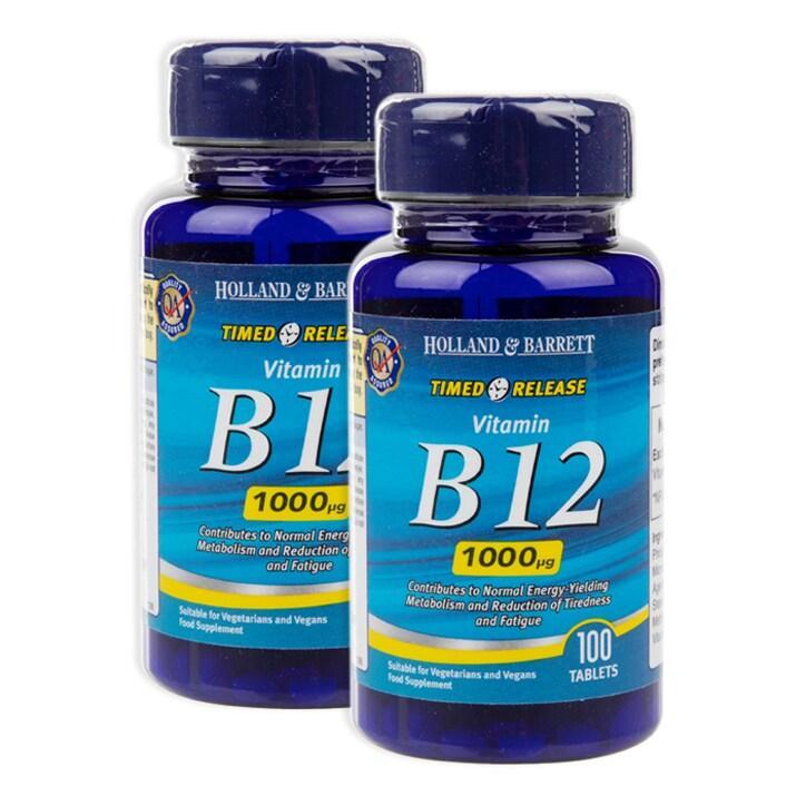 Holland & Barrett Timed Release Vitamin B12 200 Tablets 1000ug - BeesActive Australia