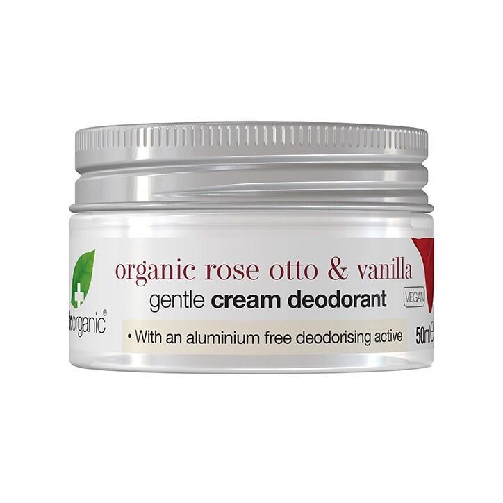 Dr Organic Cream Deodorant Rose and Vanilla 50ml - BeesActive Australia