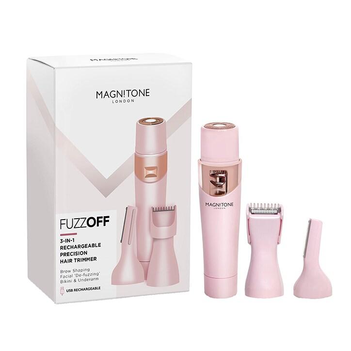 Magnitone FuzzOff 3-in-1 Rechargeable Precision Hair Trimmer - Pink - BeesActive Australia