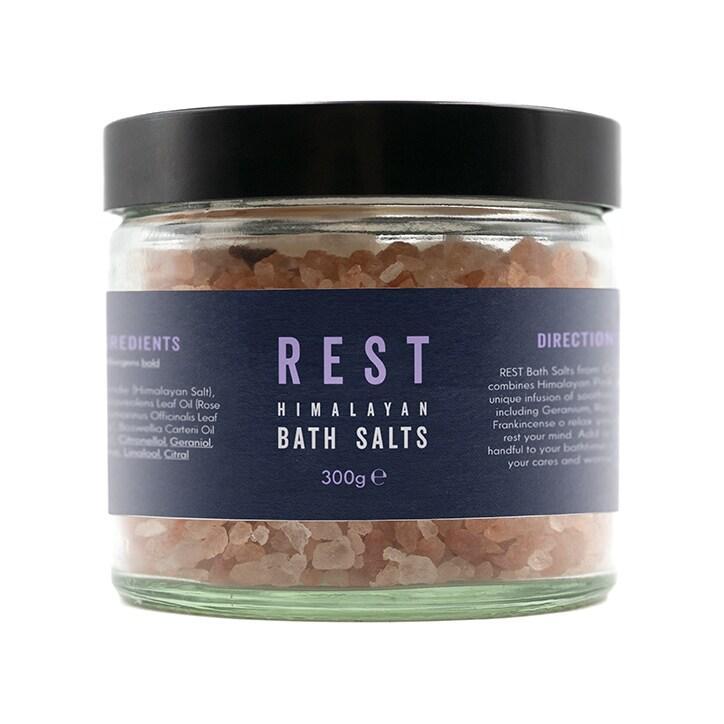 Grass & Co REST Himalayan Bath Salts with Geranium, Rosemary and Frankincense 300g - BeesActive Australia