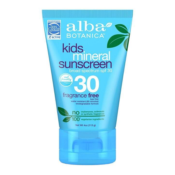 Alba Botanica Kids Mineral Fragrance Free SPF 30 Sunscreen 113g - BeesActive Australia