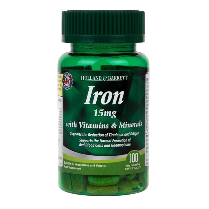 Holland & Barrett Iron 15mg with Vitamins & Minerals 100 Caplets - BeesActive Australia
