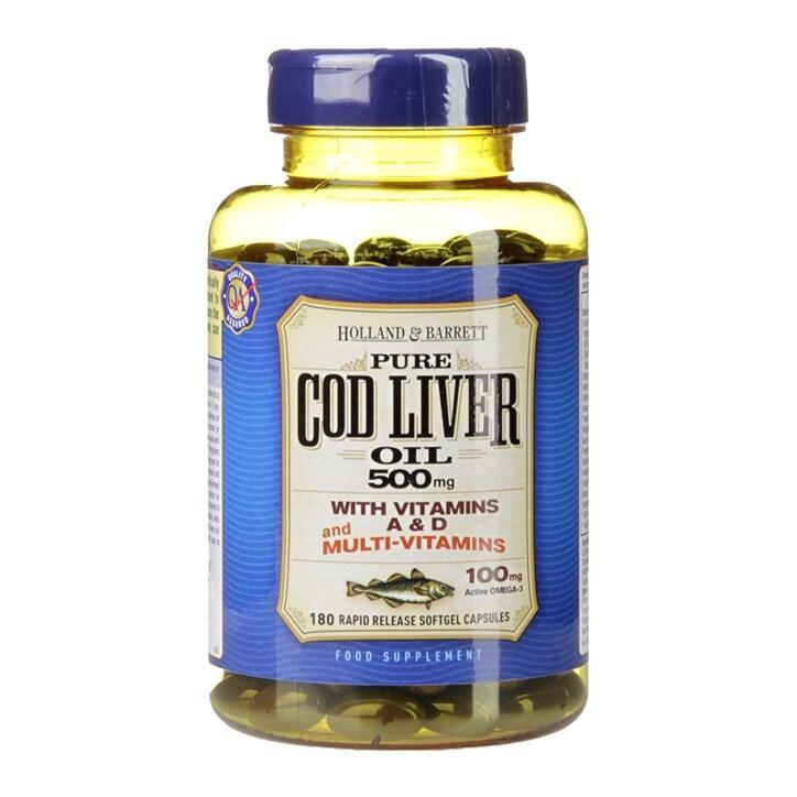 Holland & Barrett Cod Liver Oil with Multi Vitamins 180 Capsules 500mg - BeesActive Australia