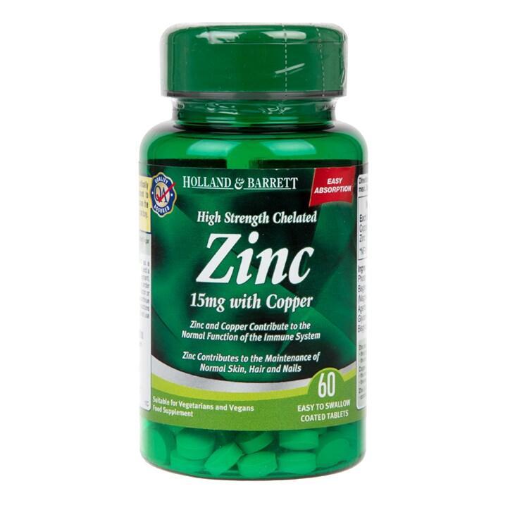 Holland & Barrett High Strength Chelated Zinc with Copper 60 Tablets 15mg - BeesActive Australia