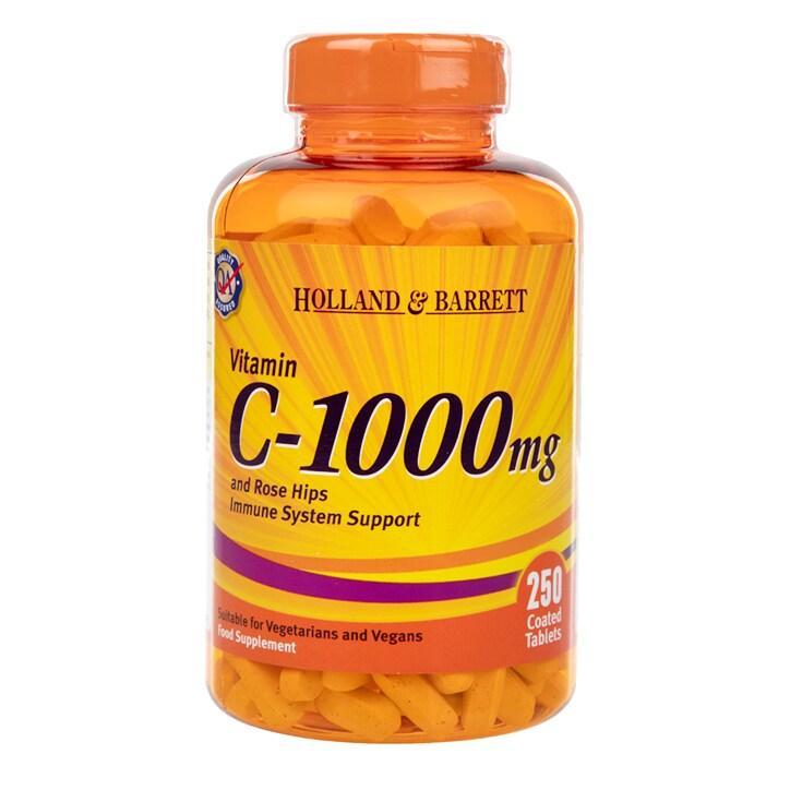 Holland & Barrett Vitamin C with Wild Rose Hips 250 Caplets 1000mg - BeesActive Australia