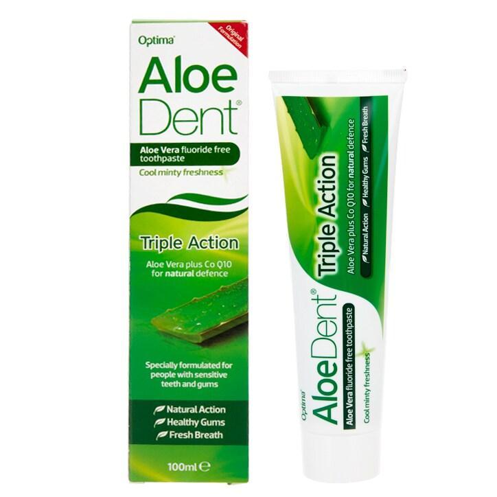 Aloe Dent Triple Action Aloe Vera Toothpaste with Co Q10 100ml - BeesActive Australia