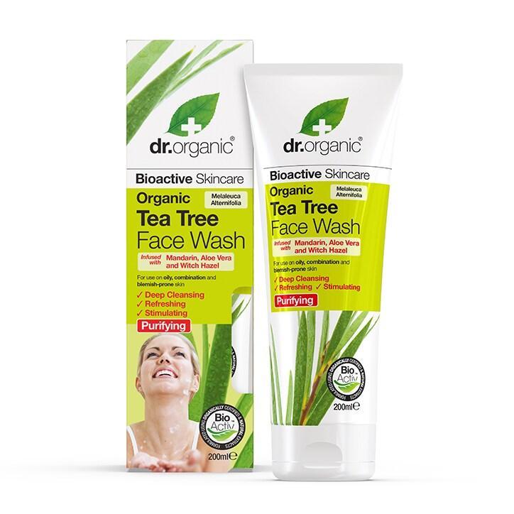 Dr Organic Tea Tree Face Wash 200ml - BeesActive Australia