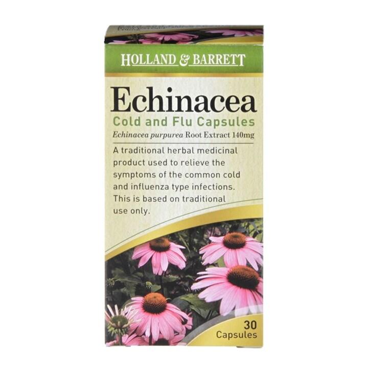 Holland & Barrett Echinacea Cold & Flu 30 Capsules 140mg - BeesActive Australia