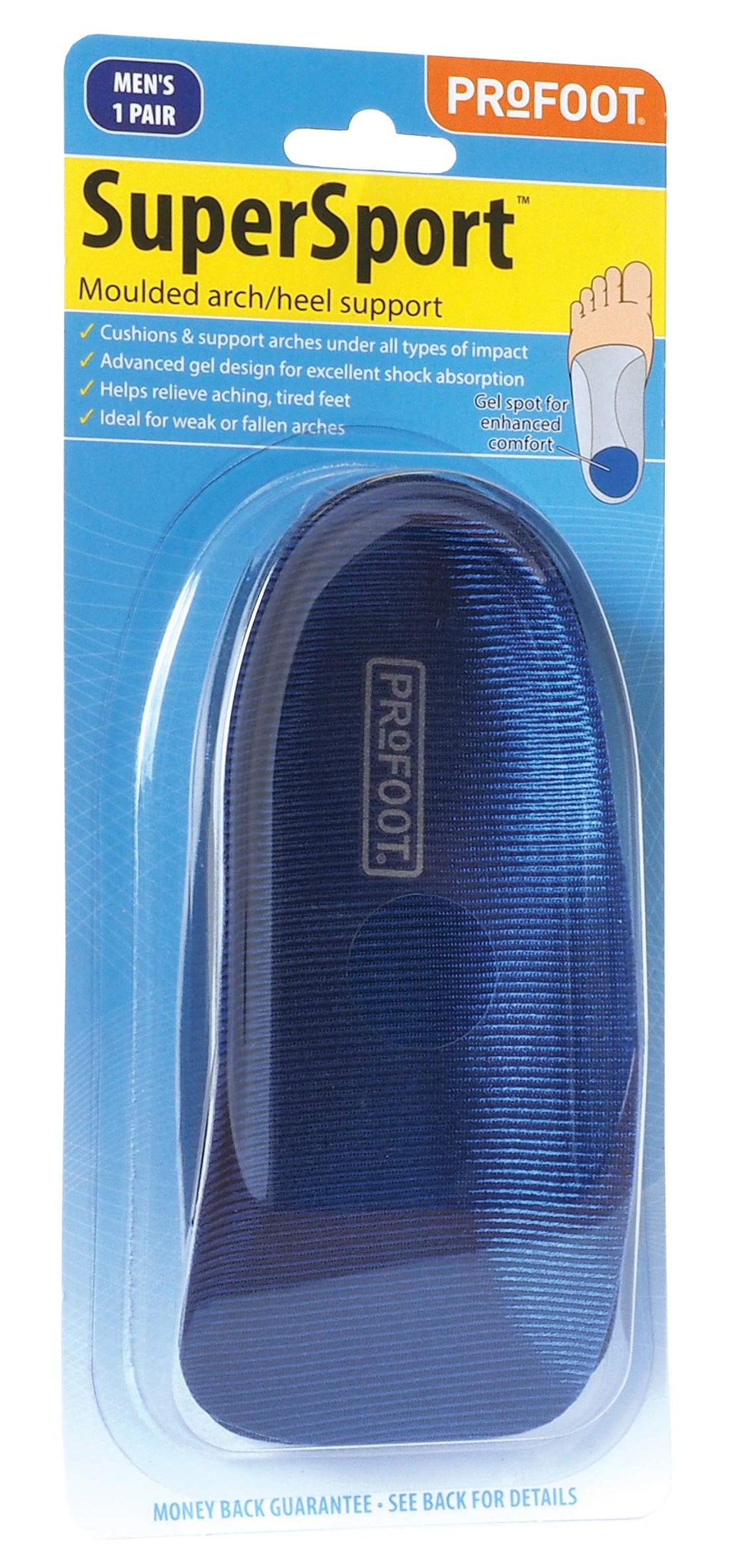 Profoot Super Sport Moulded Arch/Heel Support Men - Cushions & supports arches - support insoles - BeesActive Australia