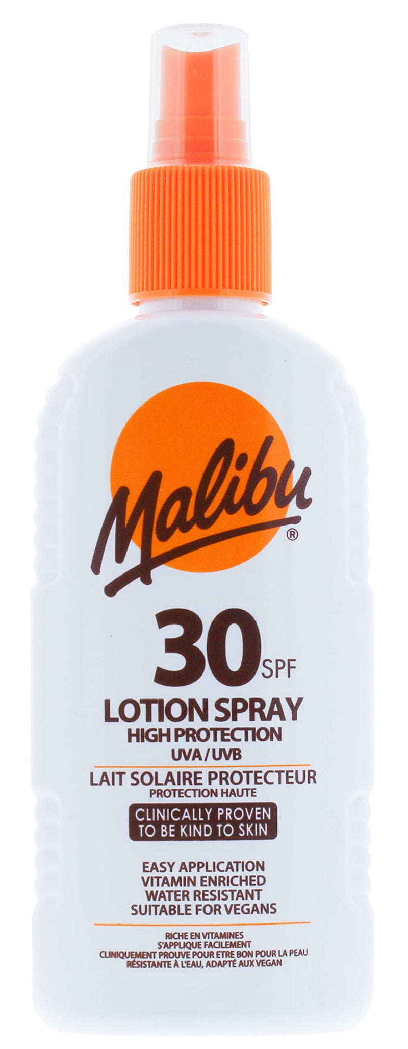 Malibu Sun SPF 30 Lotion Spray; High Protection Sun Cream; Water Resistant; Vitamin Enriched; 200ml - BeesActive Australia