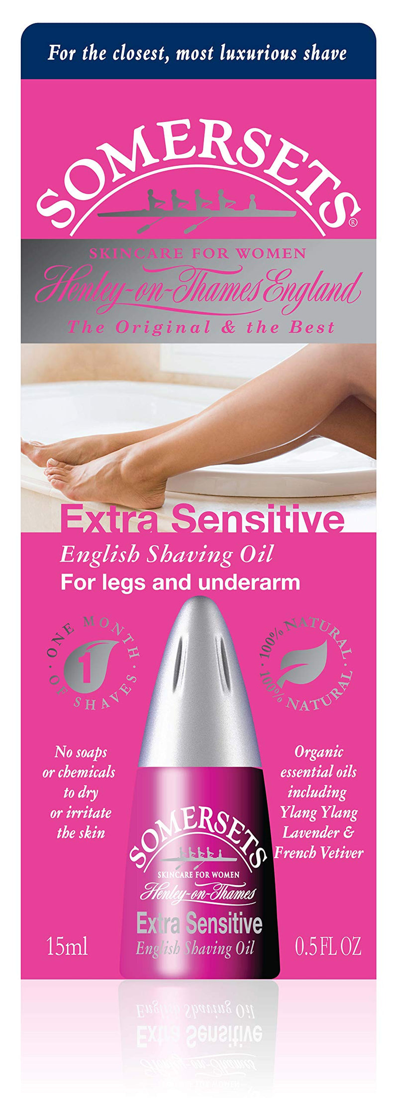 Somersets Maximum Glide Shaving Oil Women Shaving Oil Extra Sensitive, Pink, 30 g - BeesActive Australia